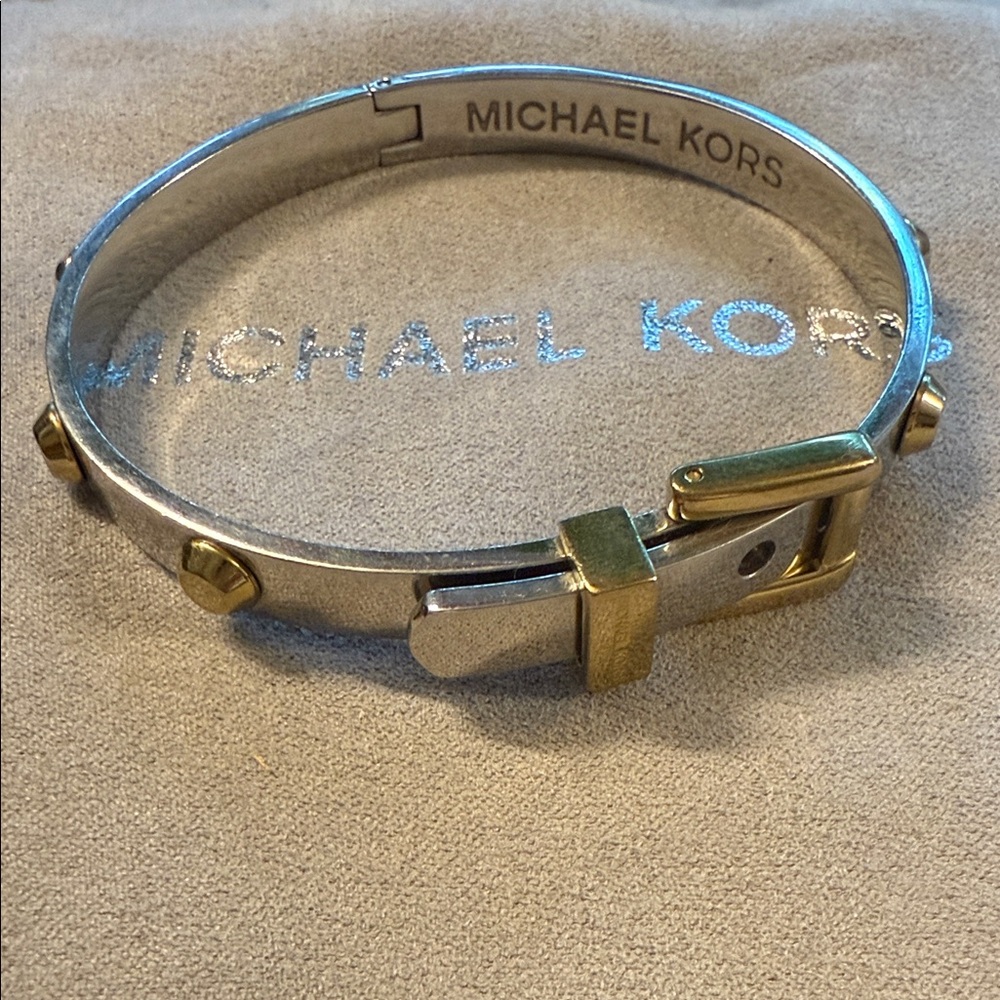 Michael Kors Two-Tone Silver and Gold Bangle